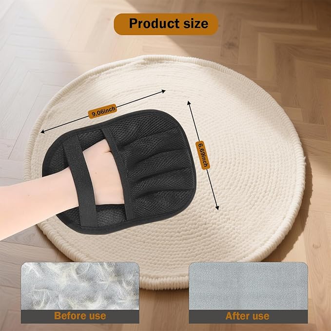 2Pcs Pet Hair Removal Glove with Electrostatic Technology, Pet Hair Gloves for Dogs and Cats, Washable Pet Hair Remover Tool for Sofas, Carpets, Car Seats and Bedding