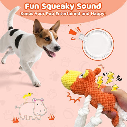 Squeaky Dog Toys - Plush Dog Toy for Small, Medium, and Large Dogs, Great for Tug-of-War and Playtime