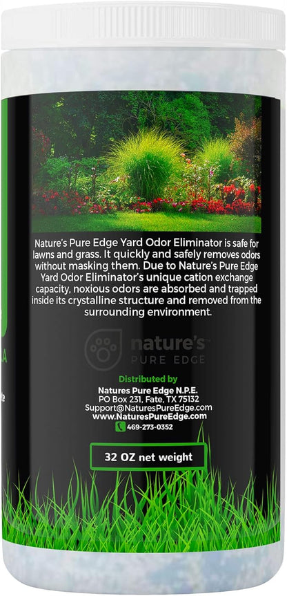 Nature's Pure Edge Yard Odor Eliminator. Perfect for Artificial Grass, Patio, Kennel, and Lawn. Instantly Removes Stool and Urine Odor. Long Lasting. Kid and Pet Safe.