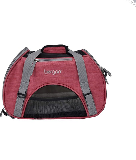 Coastal Pet Bergan Comfort Carrier - Breathable Travel Carrier for Dogs & Cats - Heather Berry, 16" x 8" x 11"