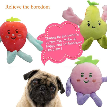 Cute Carrot Fruits Dog Squeaky Toys Dog Toy for Pet Puppy Small Dog (Pack for 13)