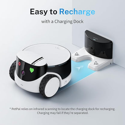 Enabot EBO ROLA PetPal FamilyBot Pet Camera Robot with Treat Dispenser: 2.5K Mobile Dog Camera Robot Battery-Powered with Phone App, 2-Way Talk, Night Vision, Interchangeable Modular Design
