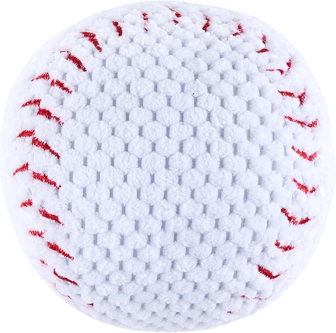 ZippyPaws SportsBallz - Dog Squeaky Toys to Keep Them Busy, Funny Plush for Small, Medium, & Large Dogs, Cute Stuffed Puppy Toy, Pet Products, Gift for All Breeds, Interactive Squeaker - Baseball