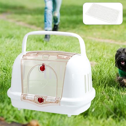 Dog Crate Pet Carrier Lightweight Pet Supplies Sturdy Portable Breathable Kennel Cat Carrier for Dog Kitten Walking Camping, White