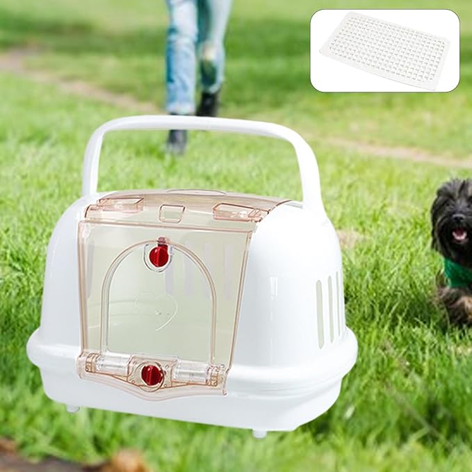 Dog Crate Pet Carrier Sturdy Lightweight Ventilation Portable Travel Kennel Dog Carrier for Dog Cat Walking Indoor Outdoor, White