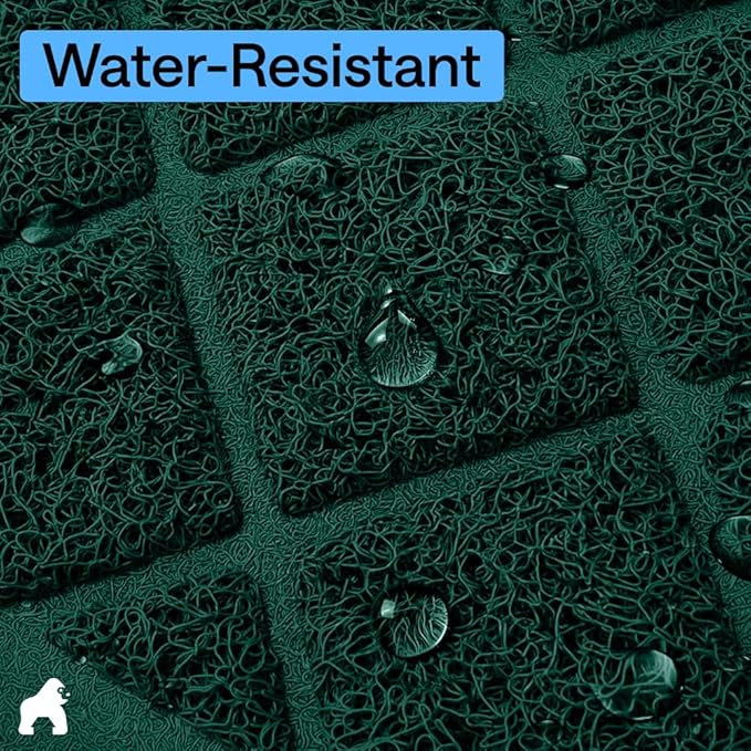 GORILLA GRIP Cat Litter Box Mat, Cushioned Coil Mesh Litter Trapping Mats, Scatter Control Supplies for Less Mess, Phthalate Free, Ultra Deep Catch Grooves, Rinse or Vacuum to Clean 24x17 Hunter Green