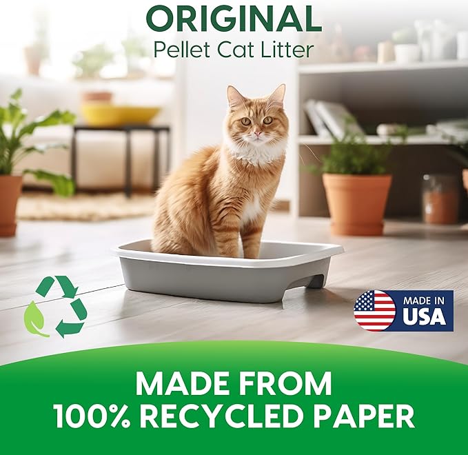 Fresh News Recycled Paper Original Pellet Cat Litter, 12 Pound, Non-Clumping, Unscented, Made in USA