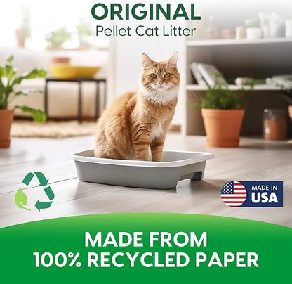 Fresh News Recycled Paper Original Pellet Cat Litter, 25 Pound, Non-Clumping, Unscented, Made in USA