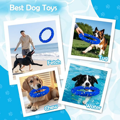 BABORUI Floating Dog Pool Toy – Durable E-TPU Dog Water Toy for Fetch & Chew, Bright Floating Dogs Toys for Pool, Beach & Outdoor Play – Dogs Beach Essentials (Blue Ring)