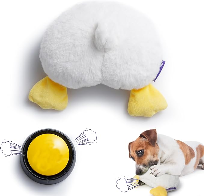 Duck Butt Funny Puppy Dog Toys, Hilarious Duck-Posterior Plush Dog Toy Emit Humorous Puff Sounds, Cute Stuffed Puppy Toys for Small Medium Large Dogs Accompany and Anxtiety Relief