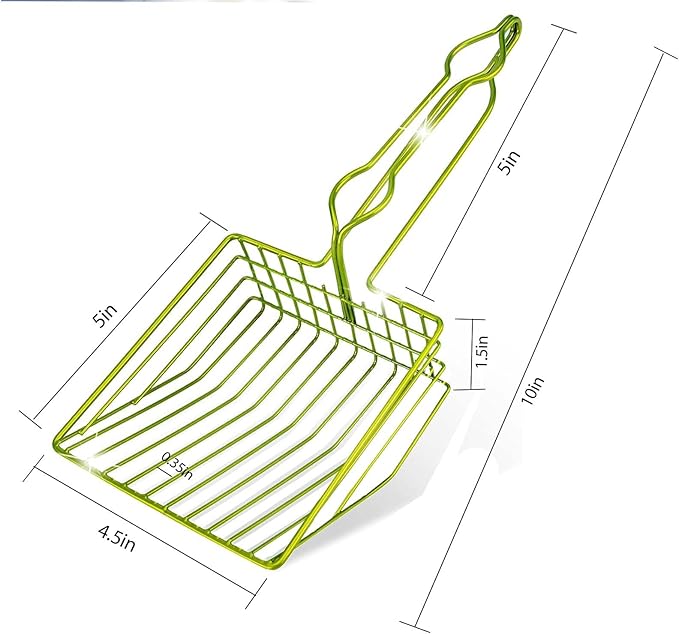 DHXYZZB Cat Litter Scoop, Metal Cat Litter Scooper Kitty Poop Scooper Stand for Litter Box, Fast Sifting Non-Stick Large Cat Poop Sifting cat Scooper