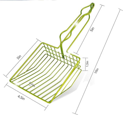 DHXYZZB Cat Litter Scoop, Metal Cat Litter Scooper Kitty Poop Scooper Stand for Litter Box, Fast Sifting Non-Stick Large Cat Poop Sifting cat Scooper