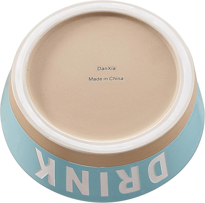 7.2" Non-Slip Ceramic Dog Bowl, 37 Oz Heavy-Duty Dog Food/Water Dish, Pet Feeding Bowl for Small and Medium Dogs, Food Grade Porcelain Pet Feeder Bowl, Microwave and Dishwasher Safe