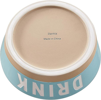 7.2" Non-Slip Ceramic Dog Bowl, 37 Oz Heavy-Duty Dog Food/Water Dish, Pet Feeding Bowl for Small and Medium Dogs, Food Grade Porcelain Pet Feeder Bowl, Microwave and Dishwasher Safe