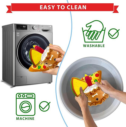 Birthday Dog Toys Crinkle Dog Toy Squeak Cake Toy Aggressive chew Toys for Puppy Sandwiches Pizza Party Dog Toy Interactive Birthday Toy with 3 Pack for Dog Birthday