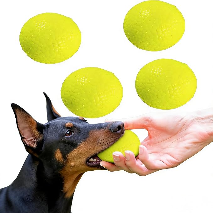 Indestructible Dog Chew Toy for Aggressive Chewers - 4 Pack Interactive Dog Ball，Durable ETPU Toy for Large Medium Small Dogs