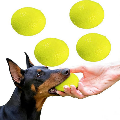 Indestructible Dog Chew Toy for Aggressive Chewers - 4 Pack Interactive Dog Ball，Durable ETPU Toy for Large Medium Small Dogs