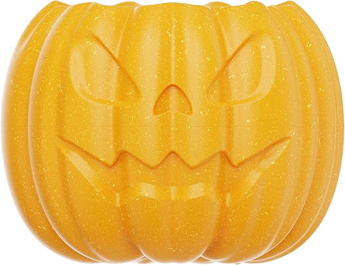 Pumpkin-Shaped Interactive Dog Toy for Dogs Multifunctional Food Dispenser, Frozen Lick Toy & Durable Chew Toy for Aggressive Chewers, Safe Nylon & Coffee Wood Fiber, Easy to Clean, Relieves Anxiety