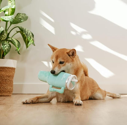 Nestpark Tumbler Cup Funny Dog Toy - Parody Plush Squeaky Crinkle Dog Toy (Seafoam Green)
