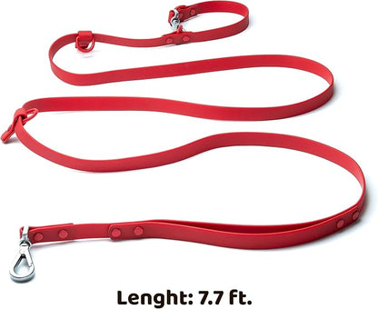 Heavy Duty Hands Free Dog Leash for Medium to Large Dogs for Comfortable Running, Jogging Walking | Dual D-Rings | Soft Padded Traffic Handle | Both Ends 360 Rotating Carabiners (Leash Length 7.7 ft)