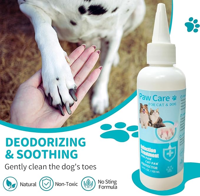 Dog Paw Cleaner, Paw Cleaner for Dogs, Dog Licking Paws Treatment,3.4oz Dog Paw Cleaning Solution, Dog Foot Cleaner, No Rinse Pet Toes Drops Safe Cat Cleanser Care for Cleaning Grooming