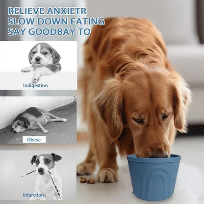 Dog Slow Feeder Lick Bowl, Non-Slip Slow Dog Eating Bowl, Long Lasting Silicone Anti-chocking Treat Dispenser, Easy to Clean & Durable Pet Dish (M)