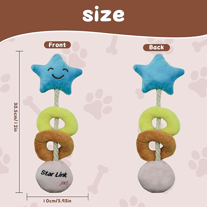 1PC Squeaky Dog Toys to Keep Them Busy Squeaky Dog Toys with Soft Fabric, for Small, Medium, and Large Dogs for Daily Interaction, Companion Training (Star)