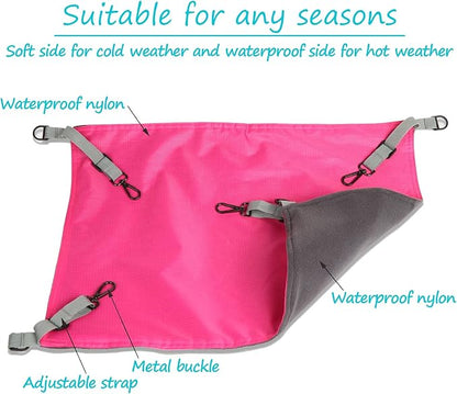 Cat Hammock Hanging Sleeping Mat Adjustable Straps Waterproof Cage Pet Hammock Suitable for Both Summer and Winter Suitable for Puppies Rabbits Cats or Other Pets, magenta