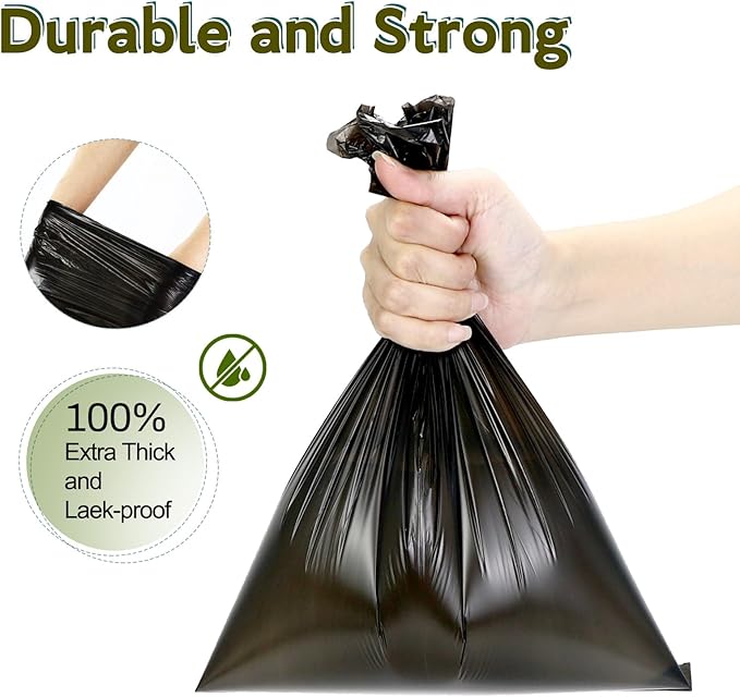 Dog Poop Bags Rolls Refill: TVOOD 280 Count Unscented Doggie Poop Bags with Dispenser Leak Proof and Thick Poo Bag for Pet Waste (Black)