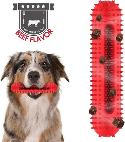 petizer Dog Squeaky Toys for Aggressive Chewers, Tough Toothbrush Dog Chew Toy, Nearly Indestructible Rubber Toys for Pet Training, Teeth Cleaning, Playing and Chewing for Medium & Large Breeds