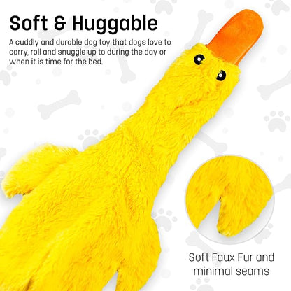 FGA MARKETPLACE Duck-Frog-Squirrel Flat NO Stuffing NO Squeak Plush Dog Toy, Funny Style Will Entertain Your Pet for Hours, Recommended for Small and Medium Dog 21 INCH Long