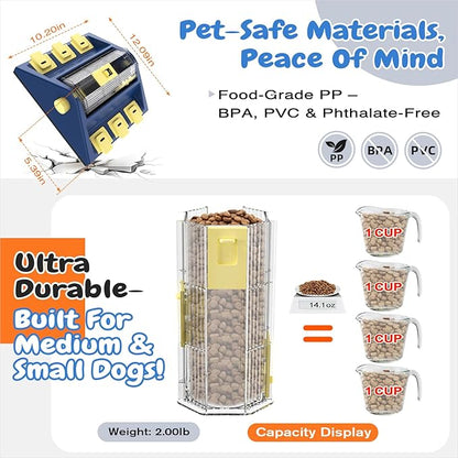 KADTC 2 Levels of Challenge,Large Size,Paw-Activated Rolling Dog Puzzle Feeder Toy,U.S. Brand & Design,Treat Puzzles Feeding for Small Medium Dogs Mental Stimulation Puppy Food Slow Dispenser Toy