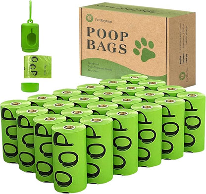 Dog Poop Bags Rolls with Dispenser - Scented & Leak-Proof Dog Waste Bags in Green/Black, 13x9 Inch Extra Large Poop Bags for Dogs, 120/360/630 Counts