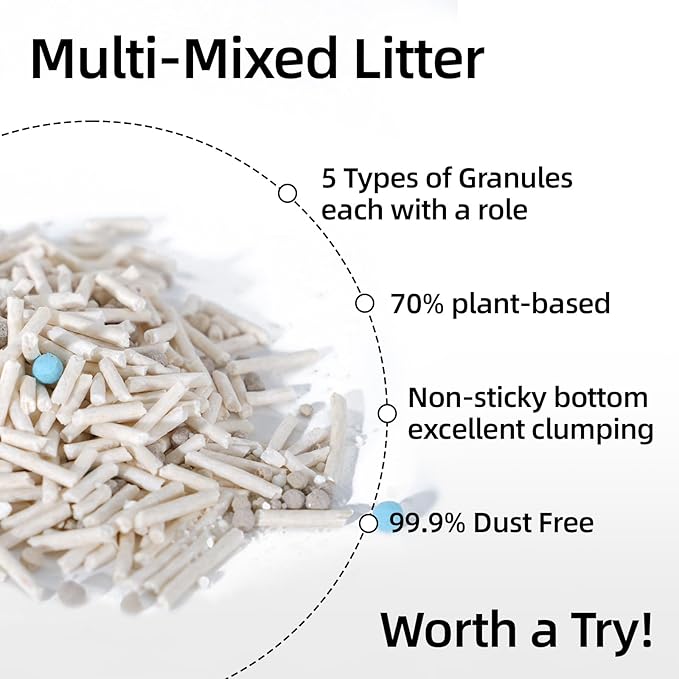 OPET Mixed Tofu Cat Litter -Strong Clumping Litter, Mixed Tofu and Bentonite, 99.9% Dust Free and Flushable Cat Litter, Natural Sustainable Ingredients Odor Control, Low Tracking (18LB, Green Tea)