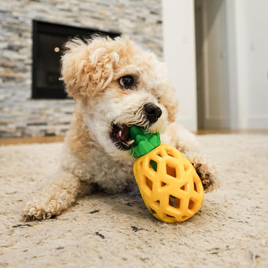 Steel Dog Treaters Pineapple, Dog Toy for Boredom and Stimulation, Treat Dispensing, Interactive Dog Puzzle Toys for Small, Medium, Large Breed