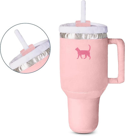Kitty Cup Catnip Toy - Easter & Birthday Cat Gift Toy with Catnip & Crinkle, Funny Gift for Girl Indoor Kitten (Pink Peach Dust)
