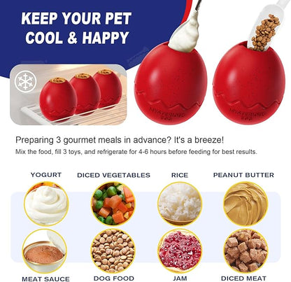 GOLDROC Interactive Treat Dispensing Dog Toy with Cooling Feature – Durable Chew Toy for Aggressive Chewers, Fun Fetch, Dishwasher Safe (Red)