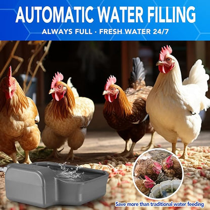 PETTEN Auto Fill Dog Water Bowl Dispenser Outdoor,Large Capacity(118oz/1Gal) Auto Dog Water Dispenser with 3/4" GHT Male Faucet Connector, Water Bowl Dispenser for Dog, Cat, Livestock(Gray)