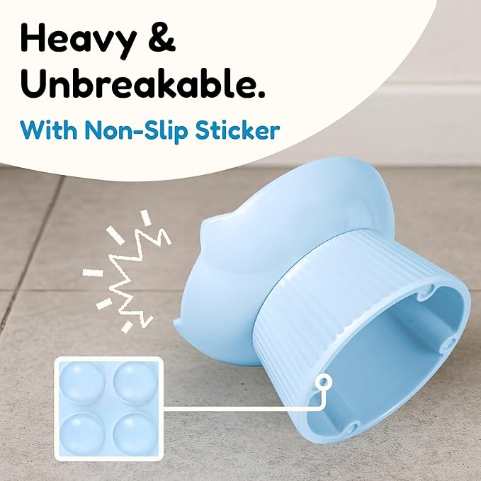 Unbreakable Raised Slow Feeder Bowl for Cats and Small Dogs, Elevated Cat Bowls, Detachable Slow Feede Bowl, Heavy Weighted, Non-Slip Feeder, Dry & Wet Food, Whisker Friendly (Blue; 6.2'')