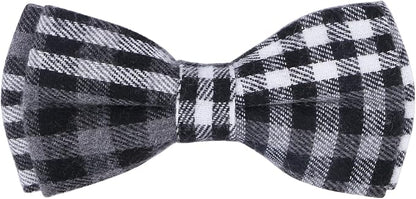Faleela Soft &Comfy Bowtie Dog Collar,Detachable and Adjustable Bow Tie Collar,for Small Medium Large Pet (Small (Pack of 1), Black and Whit)