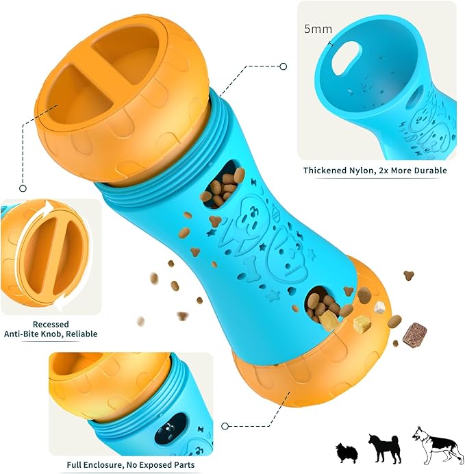 Interactive Dog Puzzle Toys, Treat Dispensing Dog Toy to Keep Them Busy, Boredom Relief, Stepless Adjustable Slow Feeder for Puppy Mental Enrichment, Ideal Gift for Small Medium Large Dogs, Blue
