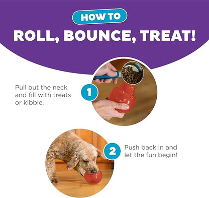 Outward Hound by Planet Dog Lil' Snoop Dog Toy – Treat‑Dispenser Puzzle Ball, Interactive Slow Feeder, Small to Medium Dogs, Bouncy & Mint-Infused, Red, 3.9"