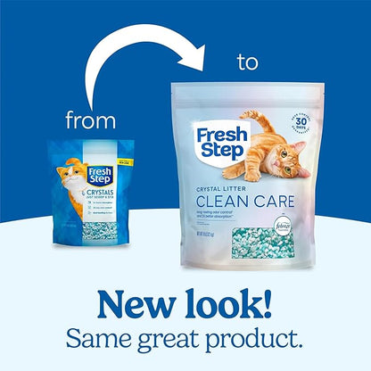 Fresh Step Clean Care Crystal Cat Litter, Lightweight with Febreze Freshness and Long-Lasting Odor Control, Low Dust, 16 lbs. (2 x 8 lb bag)