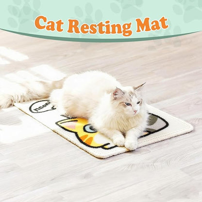 Cat Scratch Mat - 19.69 x 13.78 Inches High-Density Loop Pile Cat Scratcher Pad, Furniture Anti-Scratch Protector, Indoor Cat Scratch Pad for Cat Claw Grinding