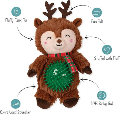 Fringe Studio Pet Toy, REIN IT in, PAL! Reindeer Plush Dog Toy, PetShop Collection (314631)