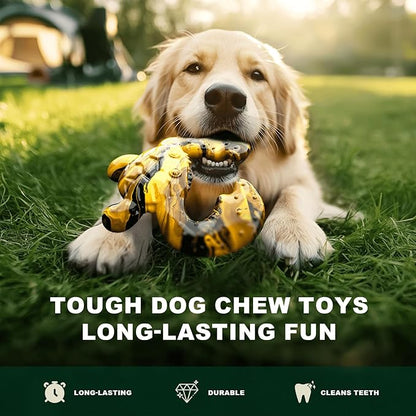 Dog Chew Toys for Aggressive Chewers – Tough Indestructible Dog Toy for Large Dogs, Durable Long-Lasting Chew Bones, Heavy Duty Interactive Dog Toys to Keep Dogs Busy & Relieve Boredom