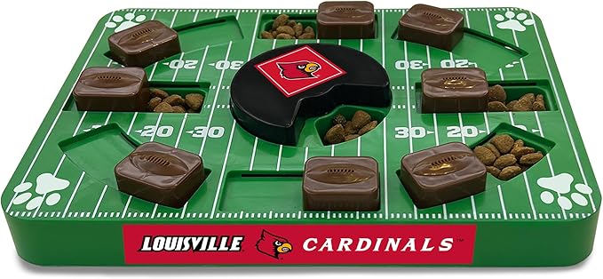 NCAA Puzzle Toy Slow Feeder, Puzzle Treat Dog Toy, Interactive Dog Treat Toy, Dog Puzzle Feeding Slow Toy (Louisville Cardinals)