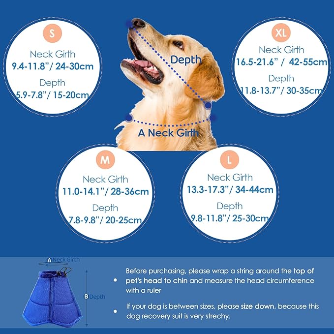 SUNFURA Dog Cone - Soft Cone for Dogs to Stop Licking, Pet E-Collar Alternative After Surgery, Adjustable Pet Recovery Collar for Wound Healing, Brown Small