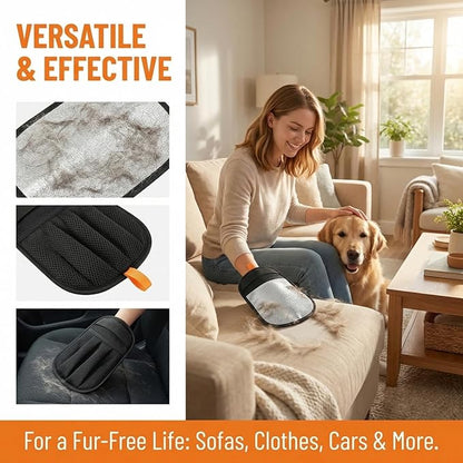 Pet Hair Removal Glove, Electrostatic Gloves for Removing Dog Hair, Cat Hair, Reusable, for Cleaning Sofas and Clothing.