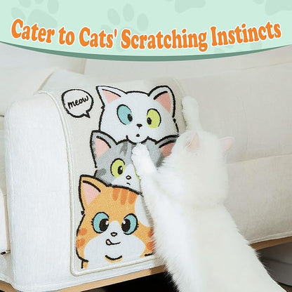 Cat Scratch Mat - 19.69 x 13.78 Inches High-Density Loop Pile Cat Scratcher Pad, Furniture Anti-Scratch Protector, Indoor Cat Scratch Pad for Cat Claw Grinding